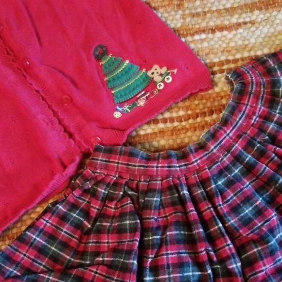 24 Month 2t plaid Christmas dress outfit baby girl - Picture 2 of 3